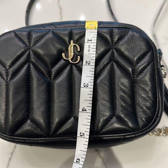 Jimmy Choo black lamb skin crossbody bag with champagne hardware - Picture 11 of 12